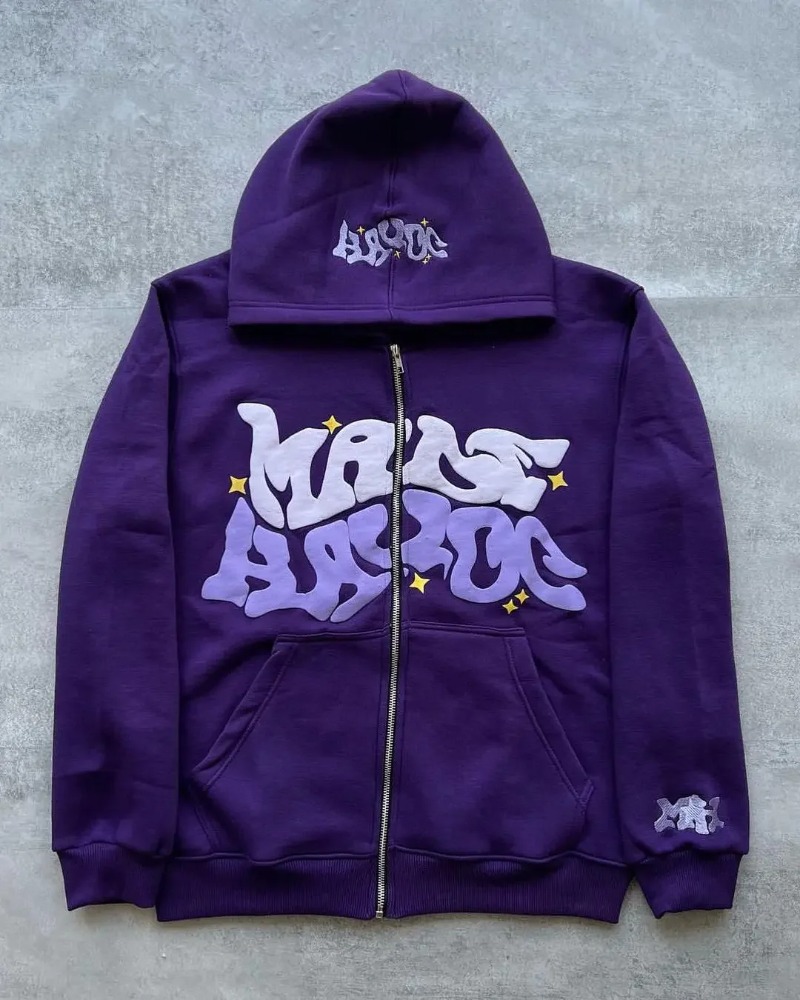 Streetwear Brand Hoodie - Felpe con cappuccio con cerniera stampata