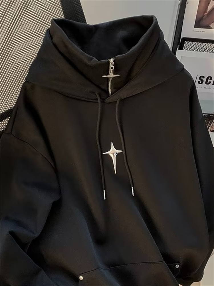 Streetwear Brand Hoodie - Felpa con Cappuccio a Collo Alto