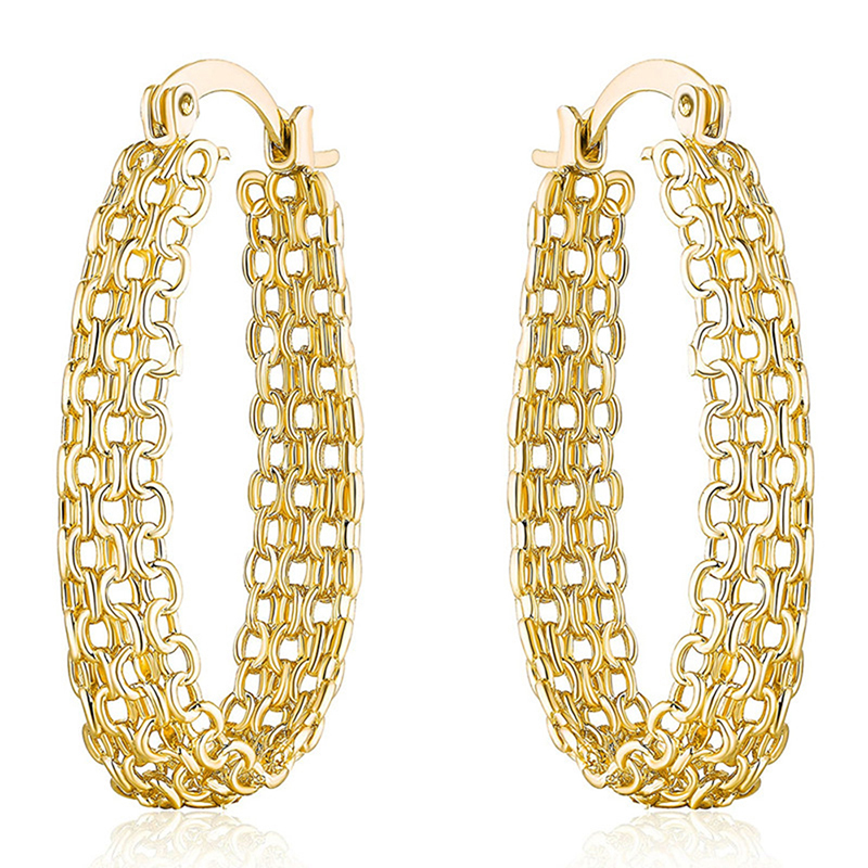 Streetwear Brand Accessories - Huitan Orecchini a cerchio con design