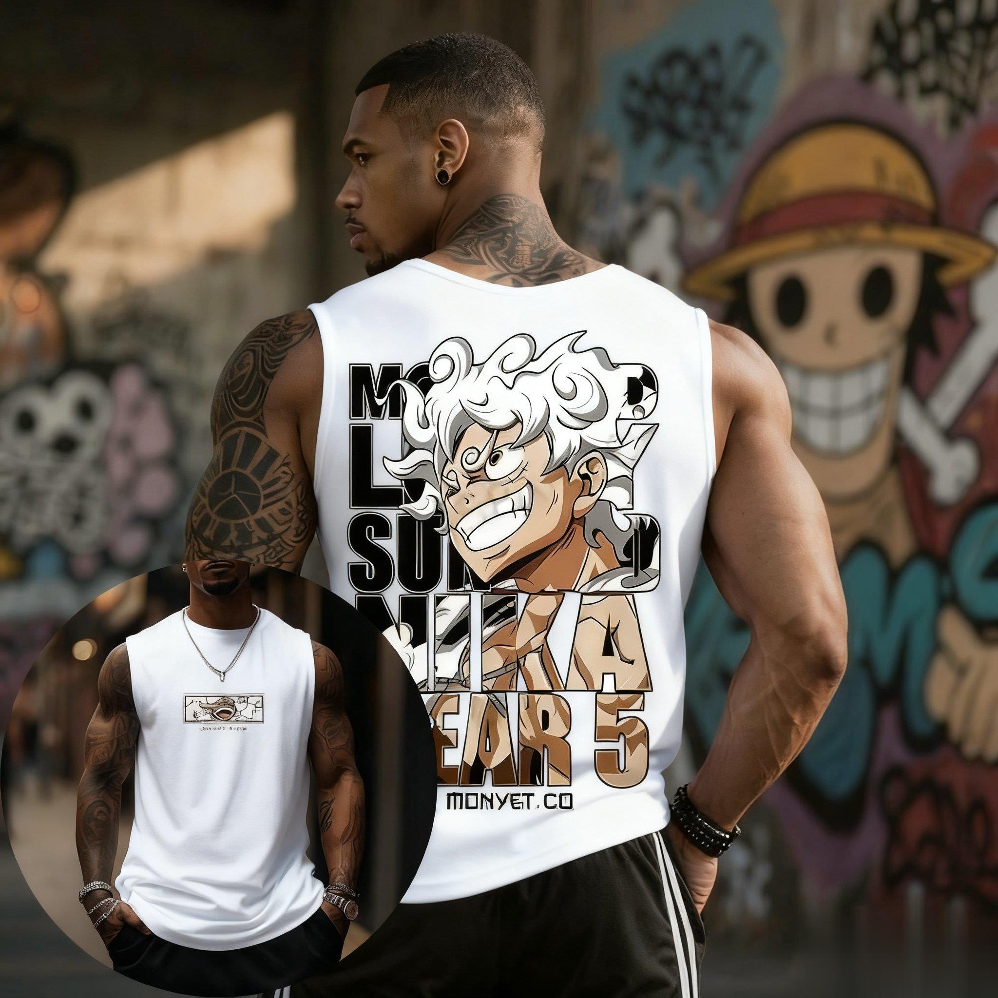 Streetwear Gym Brand - One Piece Rufy Gear 5 Canotta