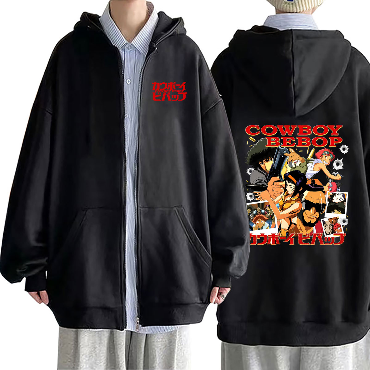 Streetwear Brand Hoodie - Felpa con Cappuccio e Zip Anime